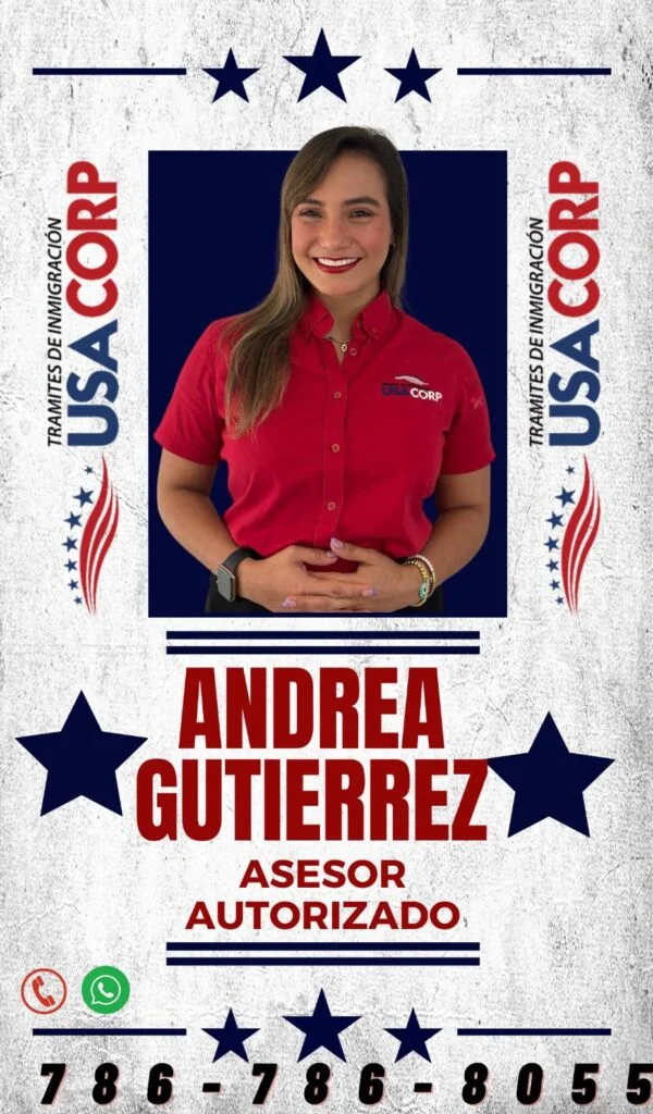 andrea gutierrez agente de Tramites de inmigracion
